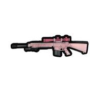 Gemelolandia | Patch en caoutchouc Hook and Loop Fusil Sniper Rose - Edition Limitée - 14,5 x 4,5 cm - Idéal pour sacs à dos et vêtements