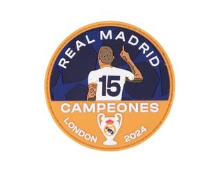 Gemelolandia | Patch PVC Hook and Loop Team Espagnol Blanc Champion d'Europe 15 - Edition Limitée - 8 x 8 cm - Idéal pour sacs à dos et vêtements