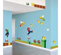GemengTM Autocollant Mural Super Mario, Sticker Mural Chambre d'Enfants - PVC, Rouge, Caricature, Mur, Usage Unique