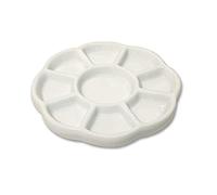 Gemerglity Palette de peinture aquarelle en céramique avec 9 puits - Palette de mélange en céramique - Plateau pour aquarelle, fleurs, gouache - Palette pour arts et travaux manuels - 12,7 cm