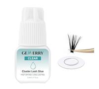 GEMERRY Colle pour Faux Cils Individuels Transparent Adhésif 5ML Colle à Cils Longue Durée Colle à Cils à séchage Rapide Colle à tenue super forte Colle Imperméable Colle pour Extension Cils (5ML)