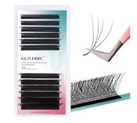 Gemerry Extension Cils a Cils 4D Prefait Cils 0.07 D curl 8-14mm Mix n Cils Bouquet Soie Volume Russe Professionnel Cils en Forme de W Extension de Cils Individuel(4D-0.07D-mix 8-14mm)