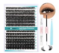 GEMERRY Extension Cils Kit Faux Cil 60D/80D D Curl 10-18mm Extension de Cil | Bouquet Cils individuel Natural avec Colle et Scellements Applicateur Pince Kit Faux Cils(60D+80D-D-10-18mm-Set)