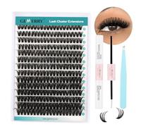 GEMERRY Extension Cils Kit Faux Cils 50D Extension de Cils Bouquet Cils individuel Natural D Curl 10-18mm avec Colle et Scellements Applicateur Pince DIY Kit Faux Cils(50D-D-10-18mm-Set)