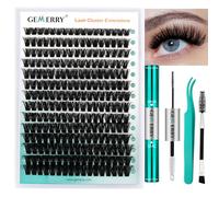 GEMERRY Extension Cils Kit Faux Cils Individuel 80D Extension de Cils Bouquet Cils individuel Natural D Curl 10-18 mm avec Colle et Scellements Applicateur Pince DIY Kit Faux Cils(80D-D-10-18mm-Set)