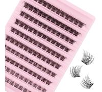 GEMERRY Faux Cils Individuel Bande Transparente Extension de Cils Naturel Cluster Lashes Faux Cils Bouquet Volume Russe DIY à la Maison Cils Individuels(MHL08)