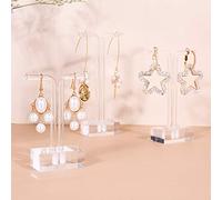 GemeShou 3 supports T oreilles transparentes bijoux, crochets oreilles acrylique femmes, porte-oreilles transparents petits vente, accessoires photo bijoux【Forme T】