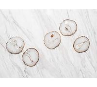 GemeShou 5 plateaux pour l'exposition de bijoux en acrylique, supports pour oreilles au détail pour magasin de boutique, porte-anneaux blanc pour accessoires photo【Résine - blanc 5 pièces】