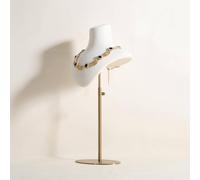 GemeShou Buste porte-collier beige pour filles, Organisateur de colliers en velours, Petit mannequin avec base métallique réglable, Présentoir à colliers à vendre 【Beige】