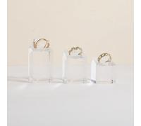 GemeShou Lot de 3 présentoirs transparents pour bagues en acrylique - Supports de rangement transparents pour bagues - Lot de 3