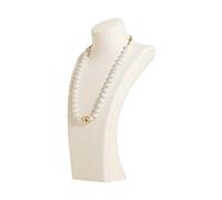GemeShou : Organisateur de rangement de colliers beige, support de collier en velours, supports d'exposition de buste de bijoux, Mannequin de bijoux pour comptoir, Vitrine【Moyenne】