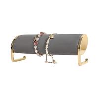GemeShou Organisateur de rangement pour bracelets en velours gris, support d'exposition pour montre en barre longue, étagère for bijoux en or pour porte-bracelet de femme【Gris】