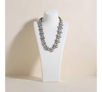 GemeShou Organisateur de rangement pour colliers blanc, Porte-collier en velours, Support de présentation pour bijoux, Mannequin de bijoux pour comptoir, Vitrine [Blanc-Grand]