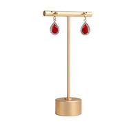 GemeShou Petit support en métal doré pour boucles d'oreilles en T, Accessoire de photographie pour bijouterie 【Or-Base ronde Hauteur 11,5cm】