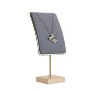 GemeShou Petit support pour collier en gris, support d'exposition pour collier en velours, organisateur de bijoux en métal, portemanteau pour colliers et boucles d'oreilles【Grey】