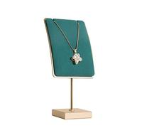 GemeShou Petit support pour collier en vert, support d'exposition pour collier en velours, organisateur de bijoux en métal, portemanteau pour colliers et boucles d'oreilles【Green】