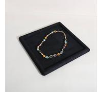 GemeShou Plateau bijoux en velours et microfibre supérieure, organisateur de rangement, vitrine vide (Noir - Large)