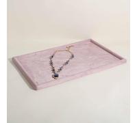 GemeShou Plateau bijoux en velours et microfibre supérieure, organisateur de rangement, vitrine vide (Rose - Grand)