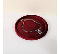 GemeShou Plateau organisateur de bijoux rond, plateau d'exposition de bijoux en microfibre supérieure en velours, plateau de vitrine pour bijoux (Rouge-Grand)