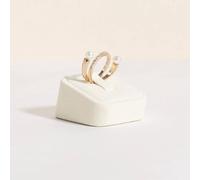 GemeShou Support à bagues beige en velours pour vente, petit organisateur avec pince【Support bagues, beige】