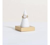 GemeShou Support de présentation pour bagues blanc à vendre, présentoir cône pour bagues en velours, joli support en forme de cône avec base dorée【1 cône - blanc】