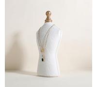 GemeShou Support de présentation pour colliers en velours, Présentoir à bijoux blanc à vendre, accessoires photo mannequin, buste de présentation pour colliers pour comptoir 【Blanc-Moyen】