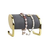 GemeShou Support for bracelet en velours gris, organisateur et rangement pour bracelets pour exposition, support pour montre et support pour bijoux en or pour femme【Gris】