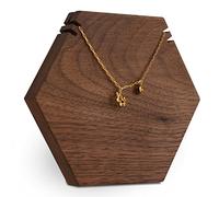 GemeShou Support pour l'exposition de colliers en bois, porte-colliers hexagonaux en bois de noyer pour la présentation, organisateur de colliers au détail, accessoires photo【Grande】