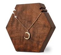 GemeShou Support pour l'exposition de colliers en bois, porte-colliers hexagonaux en bois de noyer pour la présentation, organisateur de colliers au détail, accessoires photo【Petite】