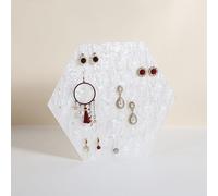 GemeShou Supports exposition épingles oreilles vente, porte-oreilles petits acrylique, table oreilles bijoux, organisateur blanc épingles【Table hexagonale épingles - Grande】