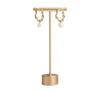 GemeShou T-bar en or pour l'exposition d'oreilles, simple appui couple, porte-oreilles pour les filles et les femmes, accessoires photo du magasin en ligne【Rond or - 13,5 cm】