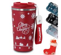 GEMFUL Tasse à café isotherme Noël 510 ml avec couvercle à vis - Cadeau parfait pour femmes, amies, collègues