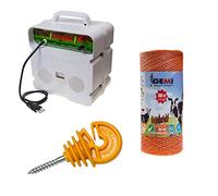 Gemi Kit Clôture Électrique avec Électrificateur 220V + Fil 500m 2,2mm² + 100 Isolateurs pour Piquets Bois