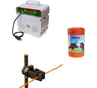 Gemi Kit Clôture Électrique Professionnel avec Électrificateur 220V + Fil 500m 6mm² + 100 Isolateurs pour Piquets Fer