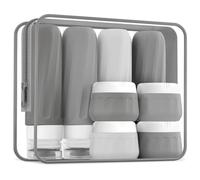 Gemice Bouteilles de voyage à remplir, 8 paquets, bouteilles de voyage en silicone approuvées Tsa 3 oz, boîte de voyage pour articles de toilette avec sac transparent en silicone à l'épreuve