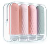 Gemice Flacons de Voyage en Silicone 90 ml, 4 Pack Flacons de Voyage à Remplir, Etanches, Flacons Cosmétiques à Remplir de Voyage, Récipient, Sans BPA, Approuvé par la FDA, Pour Remplir de Lotion
