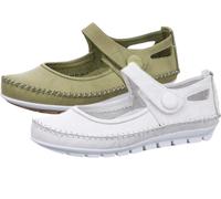 Gemini 003121-01 Chaussures Femmes Ballerines Mocassins, Taille:37 EU, Couleur:Blanc
