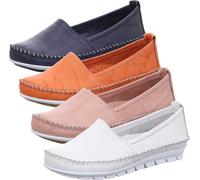 Gemini 003122-01 Chaussures Femmes Ballerines Mocassins, Taille:42 EU, Couleur:Blanc