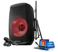 Gemini AS-2115BT-LT-PK, Enceinte sono Boomer 15, à LED - 2000W, USB SD Bluetooth TWS FM, pied, Câble PC ORDI Smartphone cadeau