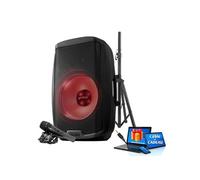 Gemini AS-2115BT-LT-PK, Enceinte sono Boomer 15, à LED - 2000W, USB SD Bluetooth TWS FM, pied, Câble PC ORDI Smartphone cadeau