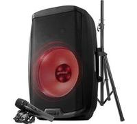 Gemini AS-2115BT-LT-PK, Enceinte sono Boomer 15" , à LED - 2000W, USB SD Bluetooth TWS FM, pied, microphone et télécommande G