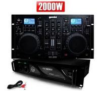gemini cdm4000 lecteur combo professionnel cd/usb + ampli ax-2000 mydj
