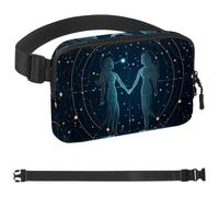 Gemini Ceinture de course à pied avec signes du zodiaque pour homme et femme, support de téléphone pour la course à pied, sac banane de course à pied, taille réglable, Multicolore 01.,