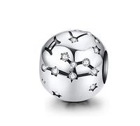 Gemini Charms Perle de charmes constellation horoscope Horoscope en argent sterling 925 compatible avec les bracelets européens Pandora