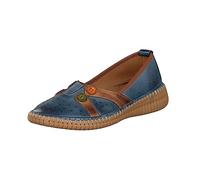 Gemini Chaussons en cuir pour femme Ballerine 332844-02, bleu, 38 EU