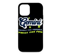 Gemini Double Trouble Twice The Fun Zodiac Typographie Coque pour iPhone 12/12 Pro