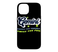 Gemini Double Trouble Twice The Fun Zodiac Typographie Coque pour iPhone 14