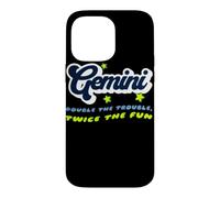 Gemini Double Trouble Twice The Fun Zodiac Typographie Coque pour iPhone 14 Pro Max
