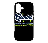 Gemini Double Trouble Twice The Fun Zodiac Typographie Coque pour iPhone 17