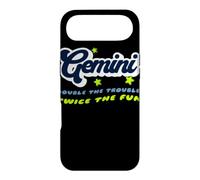 Gemini Double Trouble Twice The Fun Zodiac Typographie Coque pour iPhone Air